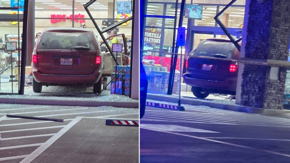 Triple murder suspect crashes into Ennis Buc-ee's, injures pedestrian