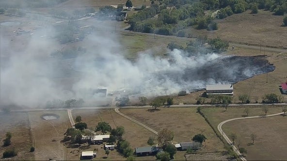 Crews battle grassfires in Ellis, Kaufman counties