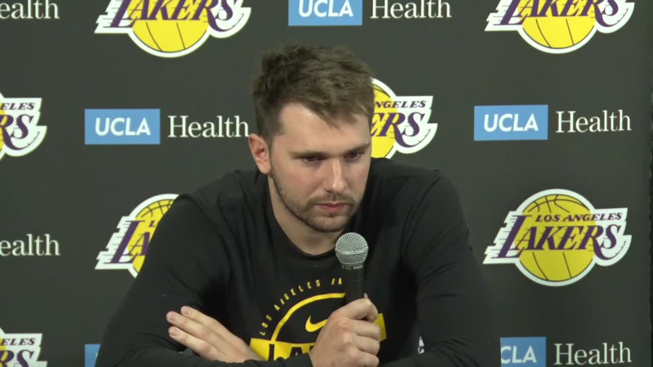 Luka Doncic responds to questions about Nico Harrison's firing