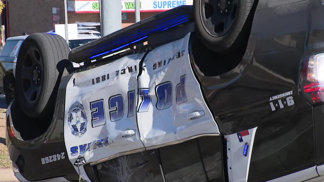 Dallas police officers injured in rollover crash