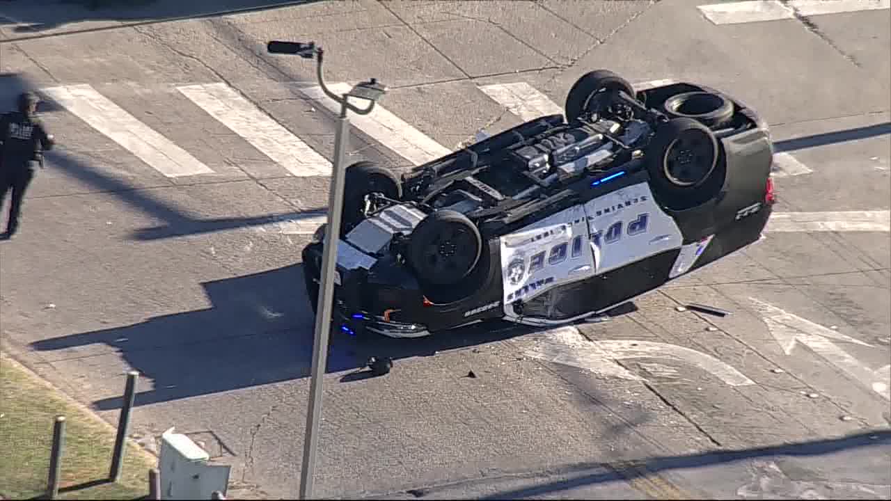 Dallas police officers injured in rollover crash