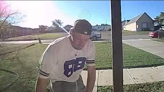 Porch pirate wearing No. 88 jersey steals package in Fort Worth