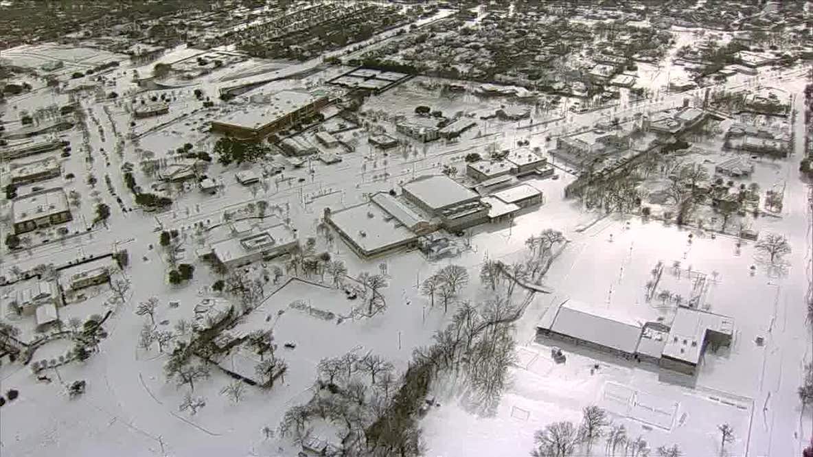 WATCH: Aerial view of snowy North Texas