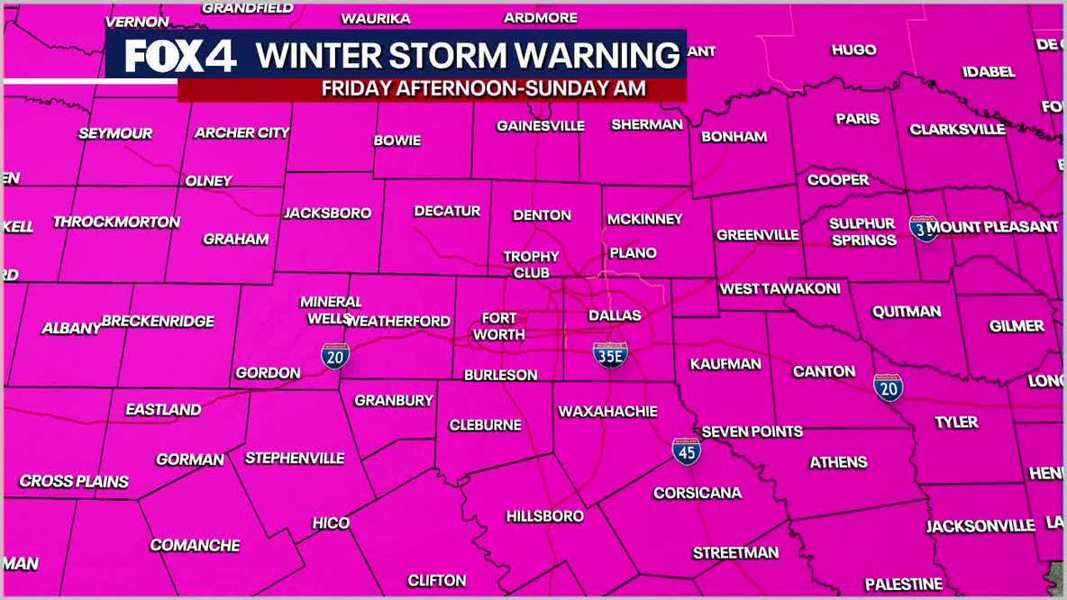 Dallas weather: Winter Storm Warning issued for North Texas