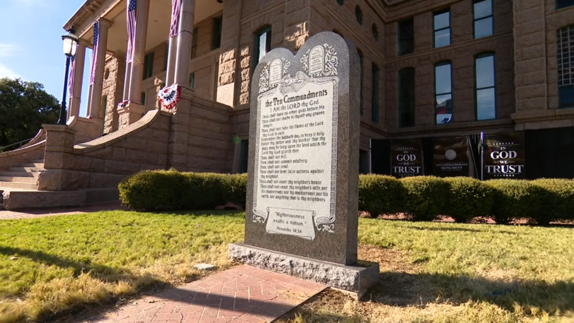 Ten Commandments monument unveiled at North Texas courthouse