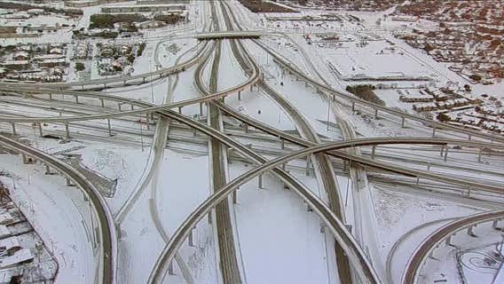 Winter storm: North Texas road conditions Monday