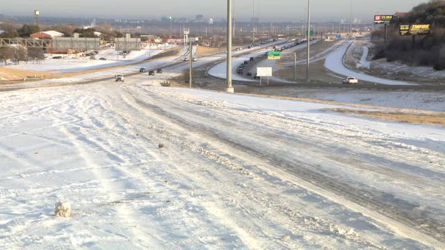 Road conditions improving in DFW but still icy on side roads, some highways