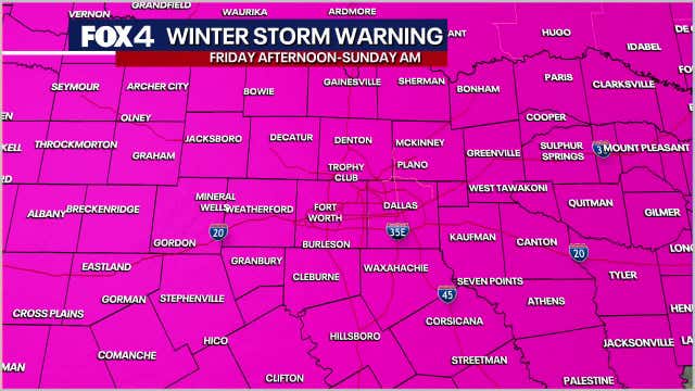 Dallas weather: Winter Storm Warning issued for North Texas