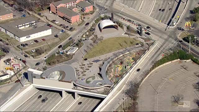 Deck park over I-35 in Dallas set to open this spring