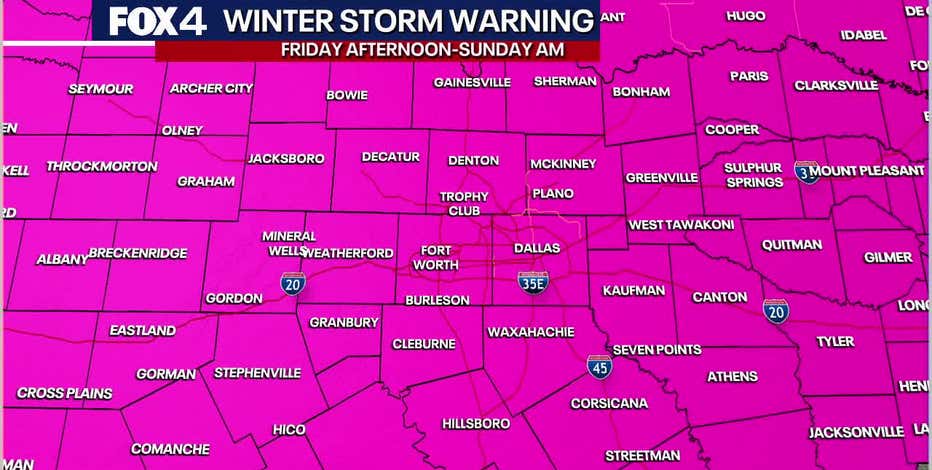 Dallas weather: Winter Storm Warning issued for North Texas