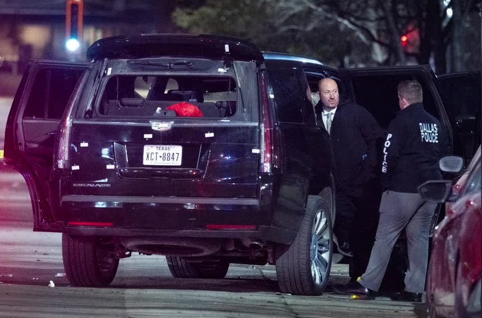 Dallas shooting: Gunman at large after firing 36+ rounds into SUV, killing female driver