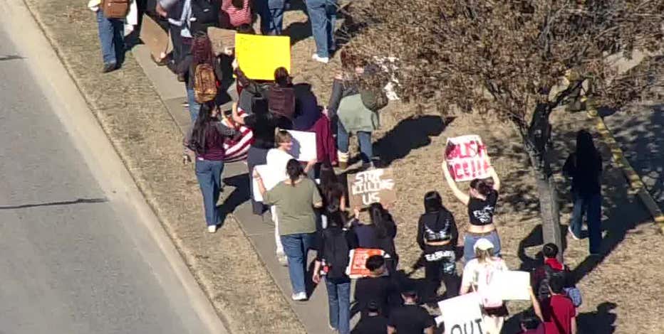 North Texas students walk out of class to protest ICE