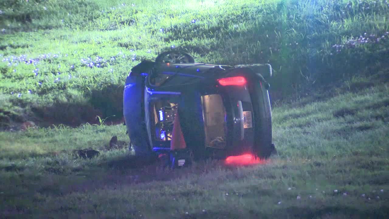 Dallas Fire-Rescue extricates three people pinned in SUV rollover on South Walton Walker Blvd.