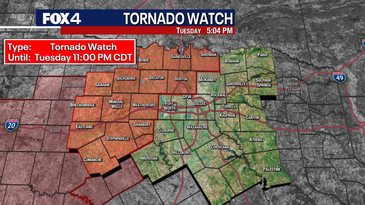 Dallas Weather: Tornado Watch issued for parts of North Texas