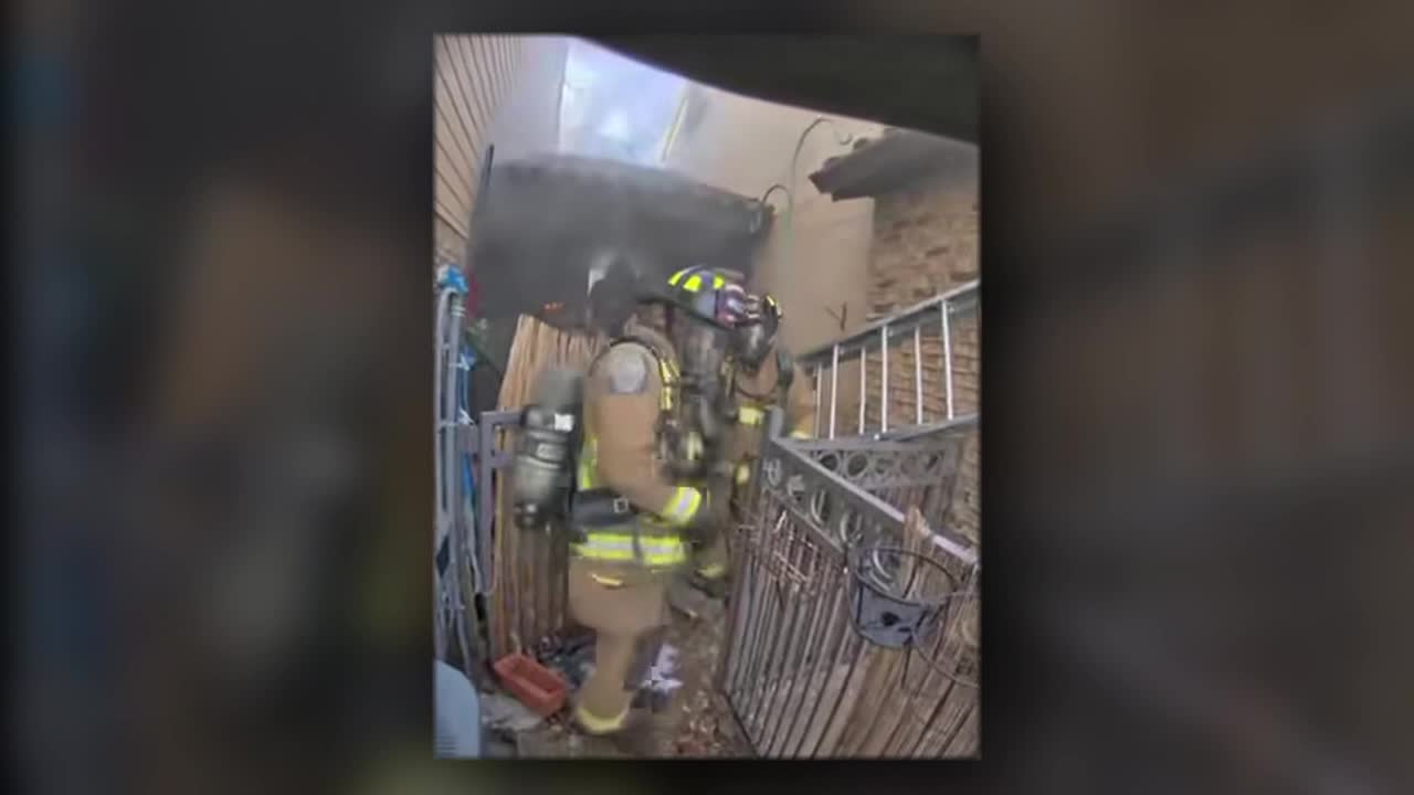 Carrollton firefighters rescue woman from second story of narrow, burning apartment