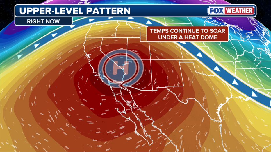 A massive high-pressure system across the Southwest U.S. is pushing up temperatures across the region.
