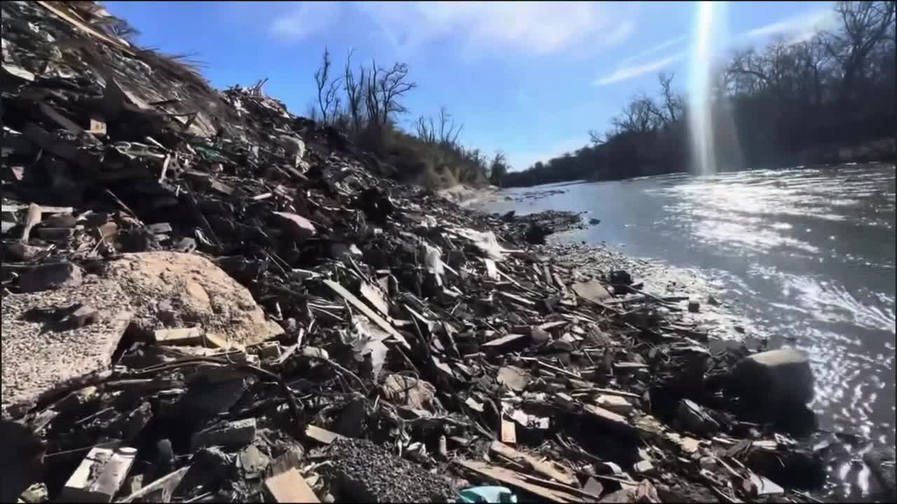Large illegal trash dump found flowing into Trinity River in Dallas