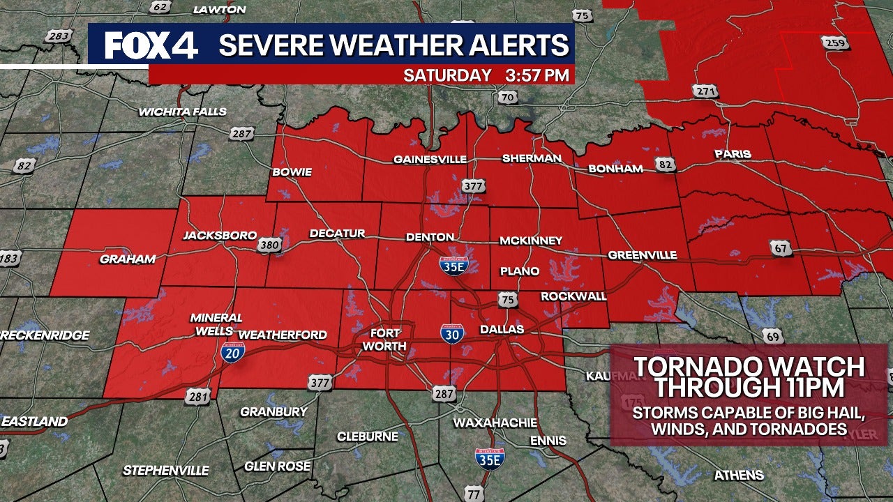 Dallas weather: Tornado watch issued for Metroplex until 11 p.m.