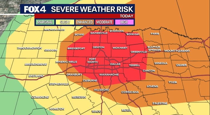 Dallas weather: Severe storm threat returns Tuesday with large hail, wind and tornado risks