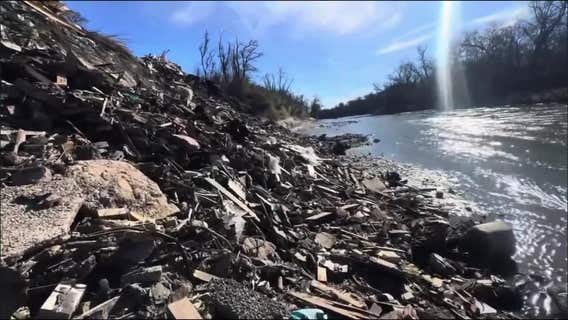 Large illegal trash dump found flowing into Trinity River in Dallas