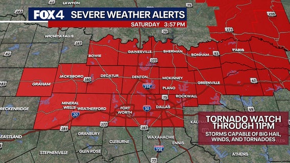 Dallas weather: Tornado watch issued for Metroplex until 11 p.m.