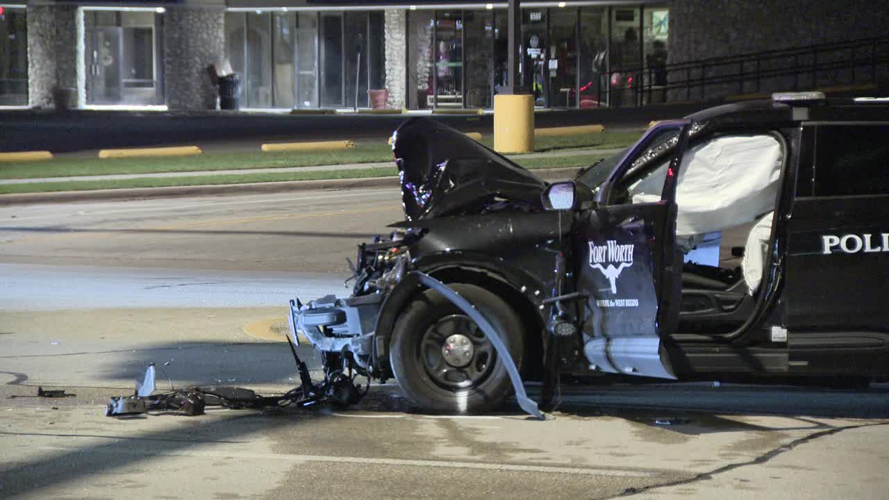 Fort Worth police vehicle involved in crash, one person in critical condition