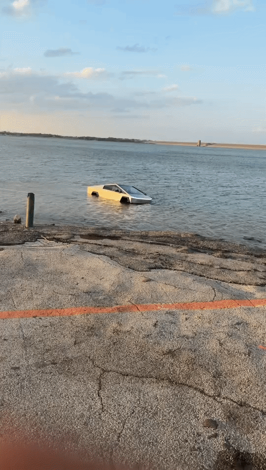 WATCH: Man arrested after driving Tesla Cybertruck into Grapevine Lake to test 'Wade Mode'