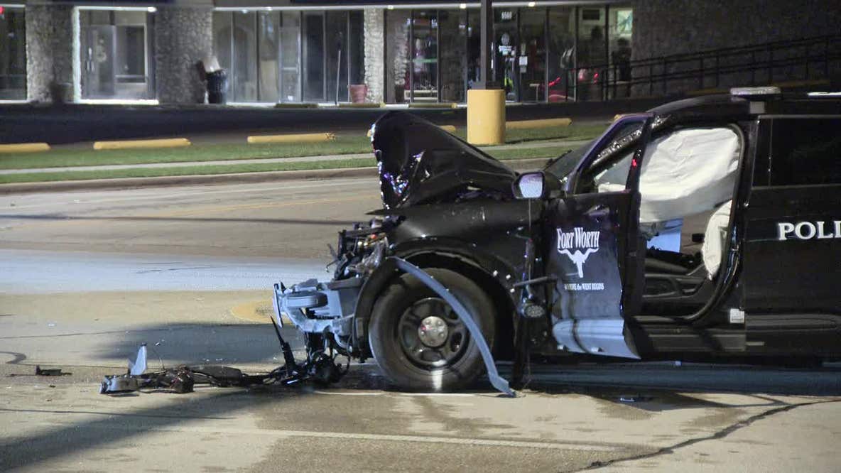 Fort Worth police vehicle involved in crash, one person in critical condition