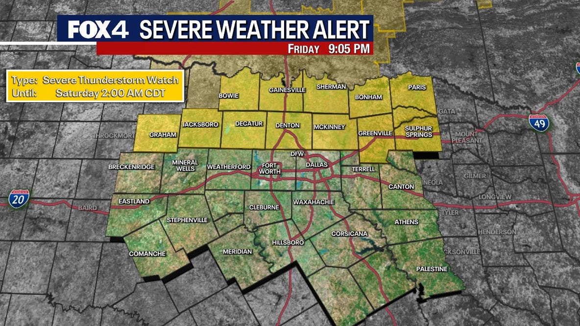 Dallas Weather: Severe Thunderstorm Watch issued for several North Texas counties