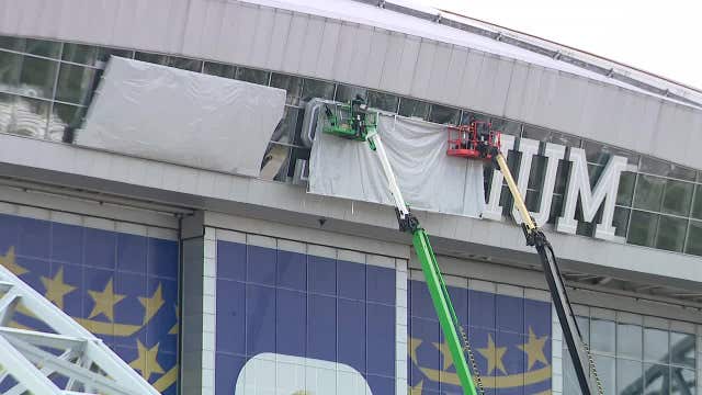 LOOK: AT&T Stadium begins covering sponsorship signage for FIFA World Cup
