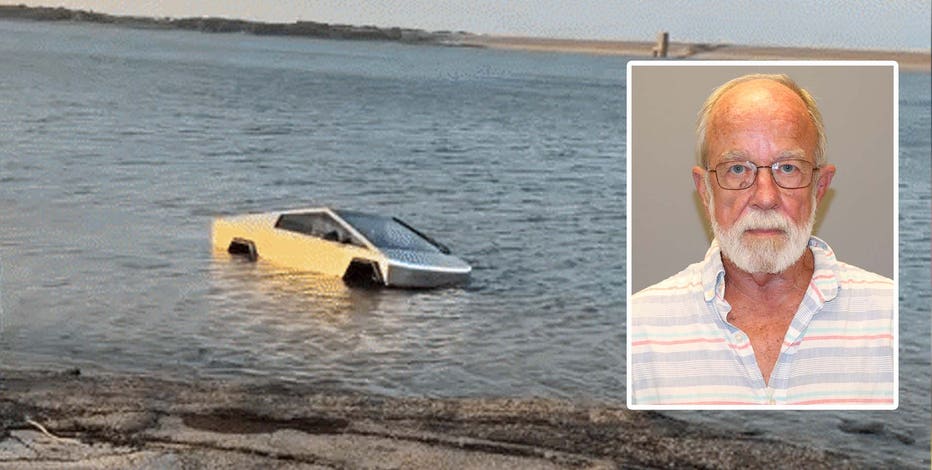 WATCH: Man arrested after driving Tesla Cybertruck into Grapevine Lake to test 'Wade Mode'