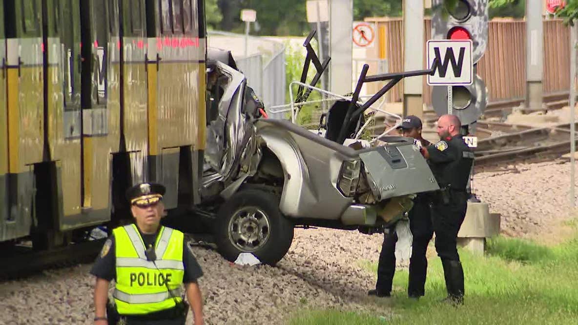 1 dead after train collides with vehicle on DART tracks in Northeast Dallas, officials say