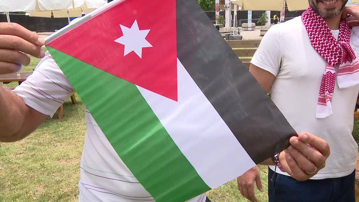 Jordan fans in Arlington celebrate before historic World Cup match