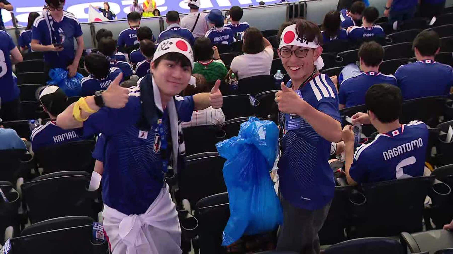 Japanese fans clean Dallas Stadium after World Cup opener against Netherlands