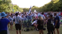 Argentina fans take over Klyde Warren Park before World Cup match