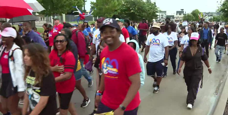 Rain doesn't stop Opal Lee’s Juneteenth 'Walk for Freedom'