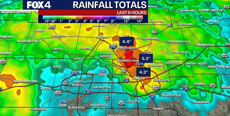 Dallas Weather: Storms drop 4-5 inches of rain in parts of Dallas-Fort Worth