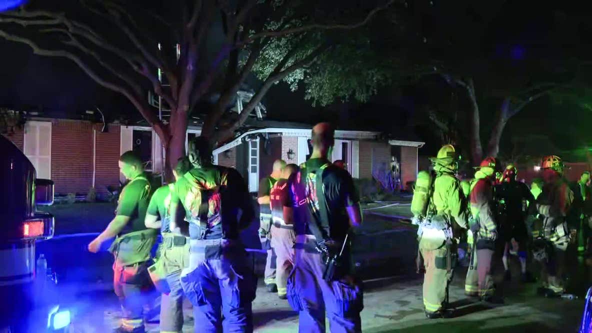 Dallas Fire-Rescue fighting house fire in Far North Dallas