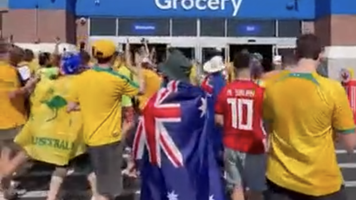 WATCH: Australia soccer fans take over Walmart near Dallas Stadium