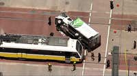 DART train crash with box truck disrupts downtown Dallas rail service