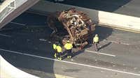Large metal object shuts down southbound DNT at I-635