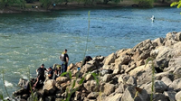 Lewisville fisherman rescued after falling down steep, rocky embankment