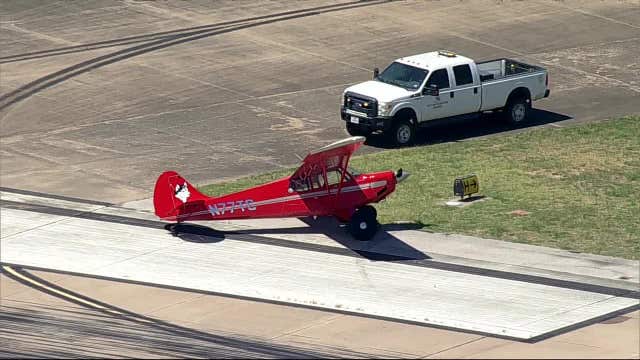 Small plane veers off runway at Arlington Municipal Airport