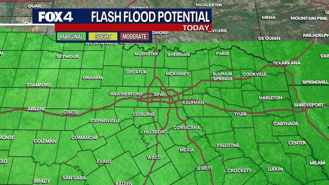 Slow-moving storms dump up to 6 inches of rain across DFW, triggering flash flooding