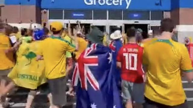 WATCH: Australia soccer fans take over Walmart near Dallas Stadium