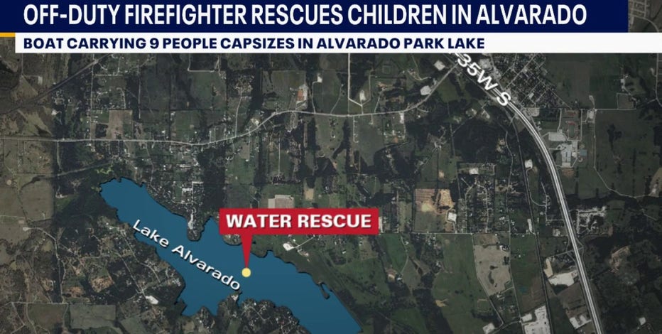 Off-duty firefighter rescues 9 people after boat capsizes in Alvarado