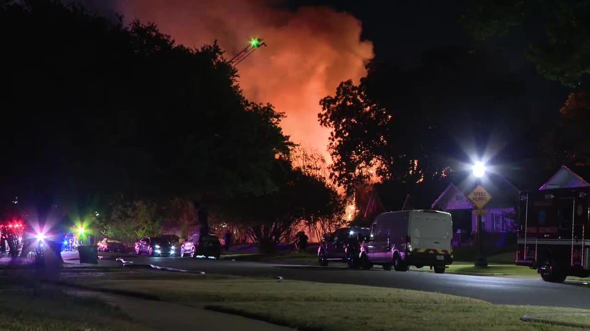 Vacant South Dallas home destroyed in midnight blaze