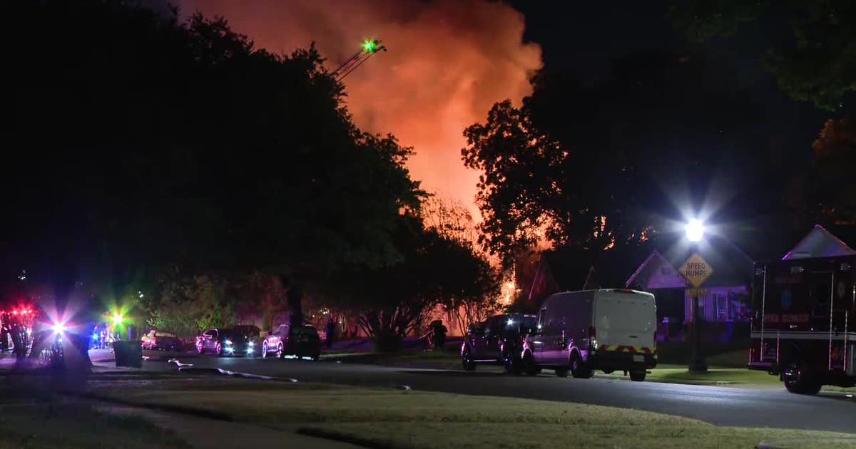 Vacant South Dallas home destroyed in midnight blaze