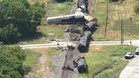 Train derailment in Mansfield causes grass fire