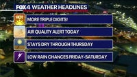North Texas faces triple-digit heat and poor air quality before weekend humidity surge
